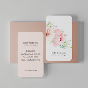 Rosa Dahlia Flowers Beauty Consult Strategiist Visitkort