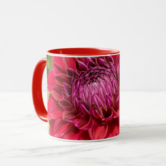 Rosa Dahlia-fotografi, kanadensiskt vackert Flower Mugg (Framsida vänster)