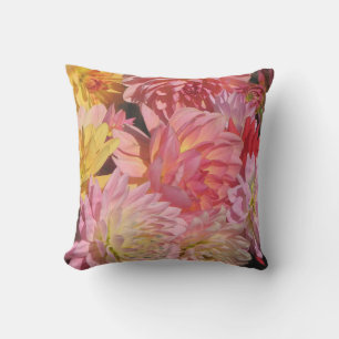 Rosa Dahlia Garden Flowers Exdoor Pillow Utomhuskudde