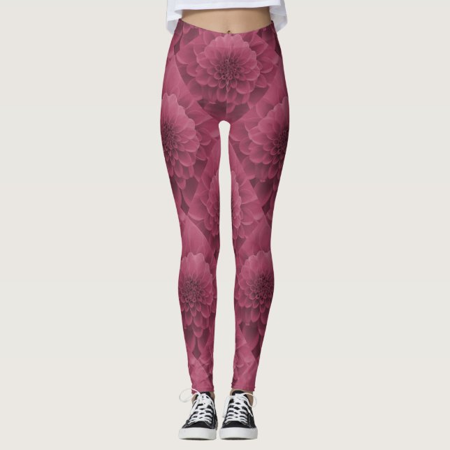Rosa Dahlia Leggings (Framsida)