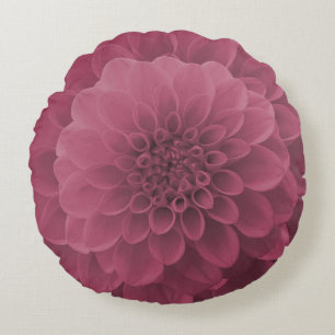 Rosa Dahlia Rund Kudde