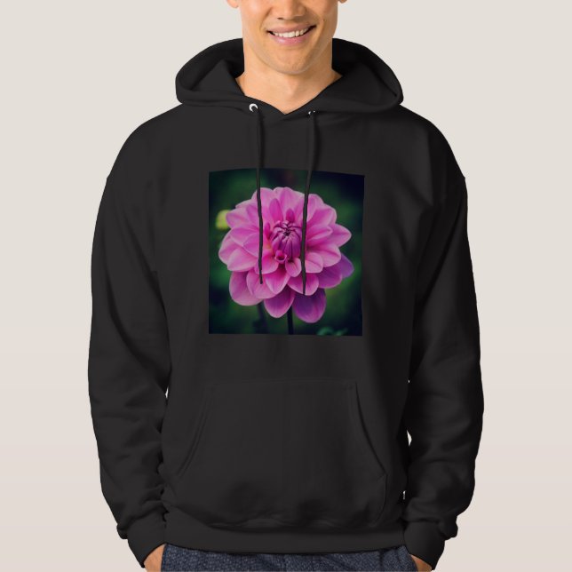 Rosa Dahlia Sweatshirt Med Luva (Framsida)