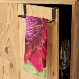 Rosa Dahlia, vacker Blomsterfotografi Kökshandduk