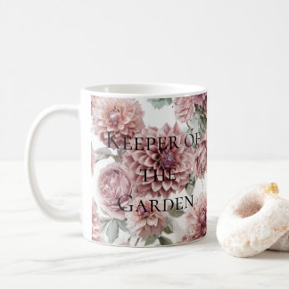 Rosa Dahlia-Vattenfärg Cottagecore-Gåva Kaffemugg