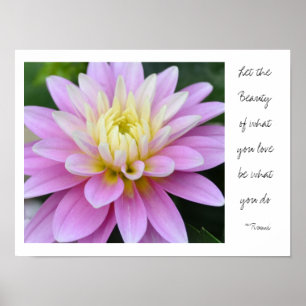 Rosa DahliaRumi citationstecken Poster