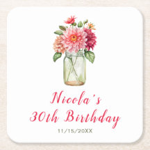 Rosa Dahlias Mason Burk Födelsedagsfest