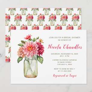 Rosa Dahlias Mason Burk Möhippa Inbjudningar