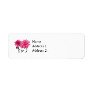 Rosa Dahlias rad Returadress Etikett