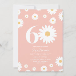 Rosa Daisy 60:e födelsedagsinbjudan Inbjudningar