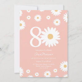 Rosa Daisy 80:e födelsedagsinbjudan Inbjudningar