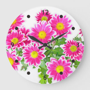 Rosa Daisy / Asters Bouquet + dina idéer Stor Klocka