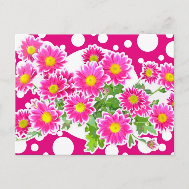 Rosa Daisy / Asters Bouquet + dina idéer Vykort (Framsida)