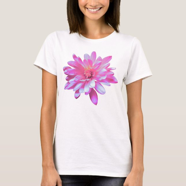 Rosa daisy, återställ blommigt t shirt (Framsida)