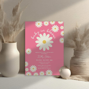 Rosa Daisy Baby i Bloom Baby Shower Inbjudningar