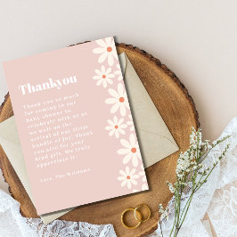Rosa Daisy Baby Shower blommig Tack Kort