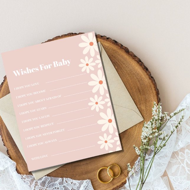 Rosa Daisy Baby Shower Önskemål för Baby (Skapare uppladdad)