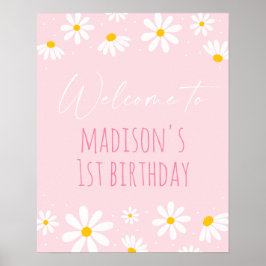 Rosa Daisy Birthday Välkommen Poster
