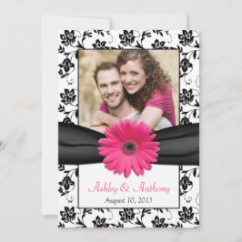 Rosa Daisy Black White Blommigt Foto Spara datum Datumet
