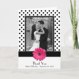 Rosa Daisy Black White Polka Dot Bröllop Tack