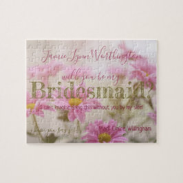 Rosa Daisy, blir du min Bridesmaid Jigszle Puzzle? Pussel
