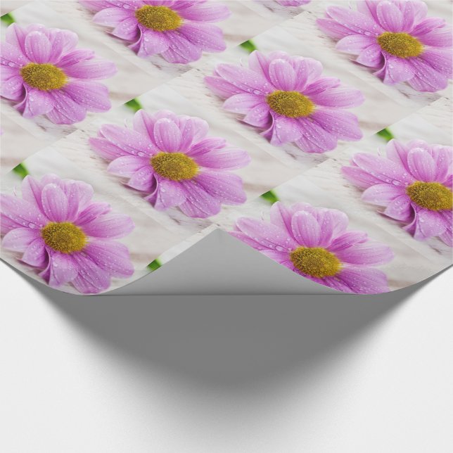 Rosa Daisy Blomklistrad Papper Presentpapper (Hörn)
