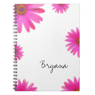Rosa Daisy Blommigt Daisy Elegant Chic Journal Anteckningsbok Med Spiral