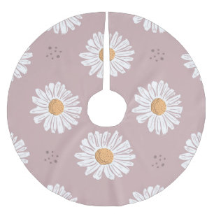 Rosa Daisy: Blommigt Upprepa Mönster. Julgransmatta Borstad Polyester