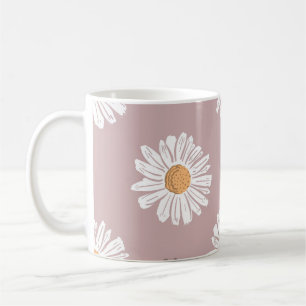 Rosa Daisy: Blommigt Upprepa Mönster. Kaffemugg