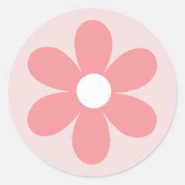 rosa daisy boho blomster födelsedag runt klistermärke