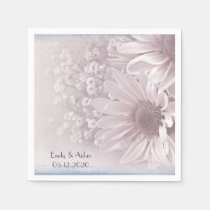 rosa  daisy bouquet pappersservett