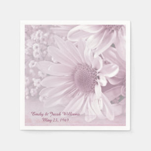 rosa daisy bröllop bouquet pappersservett