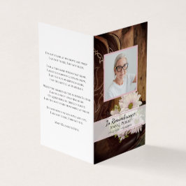 Rosa Daisy CowboyBoots Funeral Memorial Prayer Visitkort