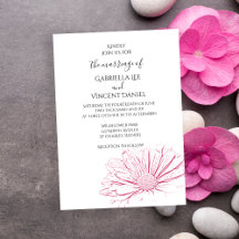 Rosa Daisy Effect Blommigt Bröllopsinbjudan
