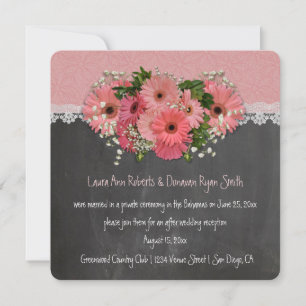 Rosa Daisy Endast utandningspaket Inbjudningar
