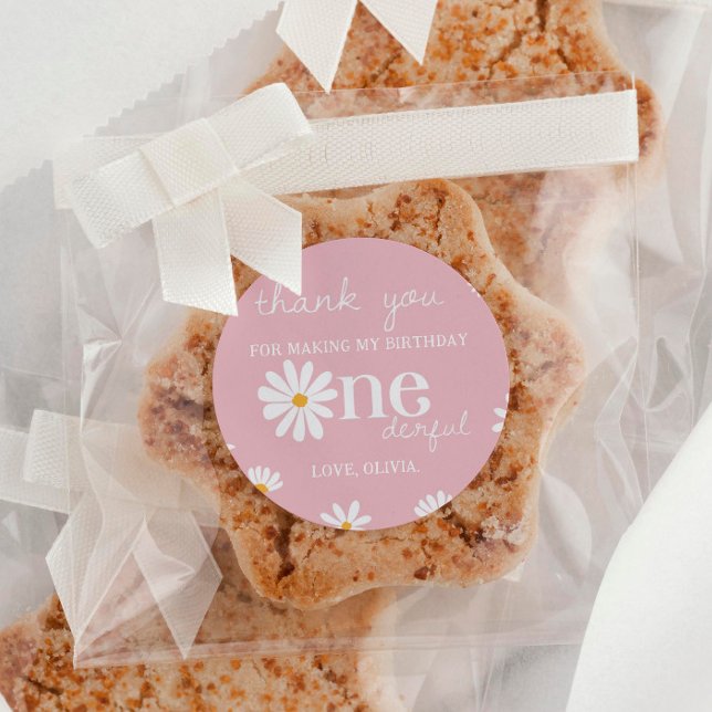  Rosa Daisy Etiketter för födelsedagsetiketter (Skapare uppladdad)