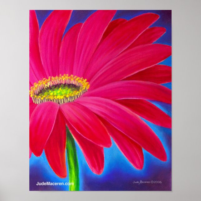 Rosa Daisy Flower Art Giclee - Poster (Framsidan)