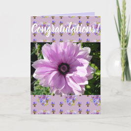 Rosa Daisy Flower Blommigt Conrgating Art Card Kort