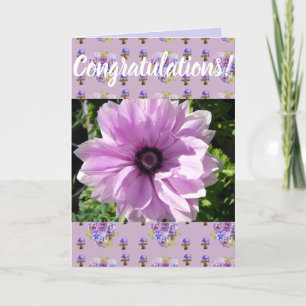 Rosa Daisy Flower Blommigt Conrgating Art Card Kort