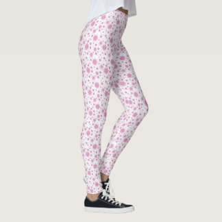Rosa Daisy Flower Power Retro Blommönster Leggings