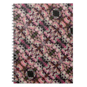 Rosa Daisy Flowers Abstrakt Art bärbar dator Anteckningsbok Med Spiral