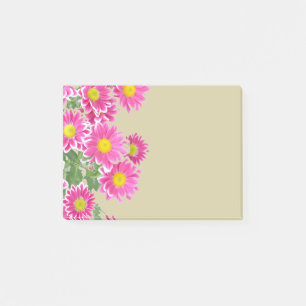 Rosa Daisy Flowers Gräns Post-it Block