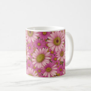 Rosa Daisy Flowers Kaffemugg