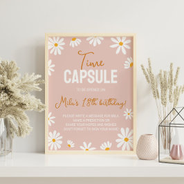 Rosa Daisy Födelsedag Kapsel Poster
