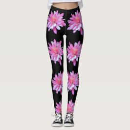 Rosa Daisy-foto mönster Leggings