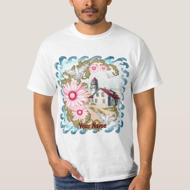 Rosa Daisy fyr T Shirt (Framsida)