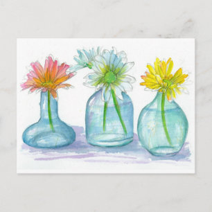 Rosa Daisy Gult Daisy White Daisy Bouquets Vykort