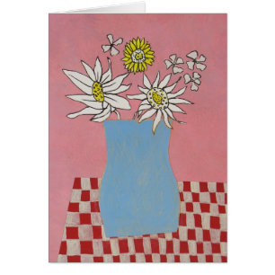 Rosa daisy hälsningskort