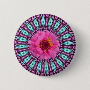 Rosa Daisy i Crystal Light Button Knapp