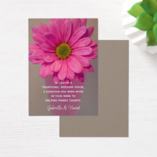 Rosa Daisy i Vas Bröllop välgörenhetsförmånskort Visitkort
