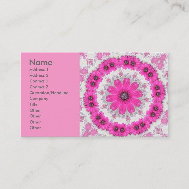 rosa daisy mandala nr 4 visitkort (Framsida)